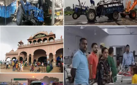 बुलंदशहर में दर्दनाक सड़क हादसा: ट्रैक्टर-ट्रॉली को कंटेनर ने मारी टक्कर, 8 श्रद्धालुओं की मौत, 43 घायल