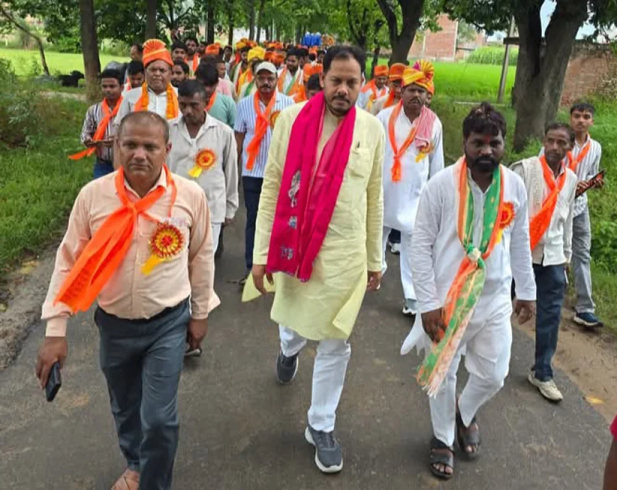 वीरांगना अवंति बाई लोधी की जयंती पर मिरहची में भव्य शोभायात्रा का आयोजन