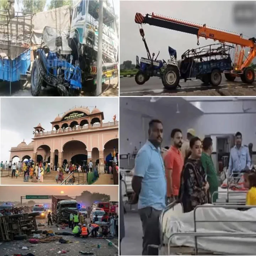 बुलंदशहर में दर्दनाक सड़क हादसा: ट्रैक्टर-ट्रॉली को कंटेनर ने मारी टक्कर, 8 श्रद्धालुओं की मौत, 43 घायल
