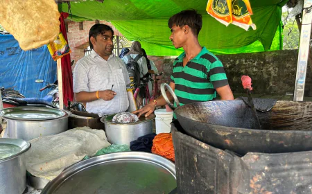पूड़ी विक्रेता की सब्जी में छिपकली गिरने की सूचना पर खाद्य सुरक्षा विभाग की कार्रवाई