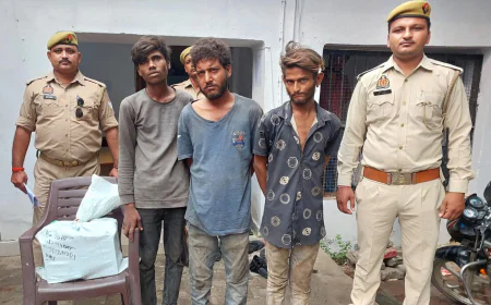 वाहनों की बैटरी चोरी करने वाले तीन अभियुक्त गिरफ्तार