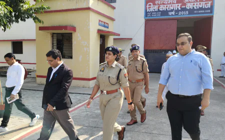 Kasganj news जनपद न्यायाधीश रामेश्वर सिंह, डी एम व एस पी द्वारा संयुक्त रूप से जिला कारागार का किया गया निरीक्षण।