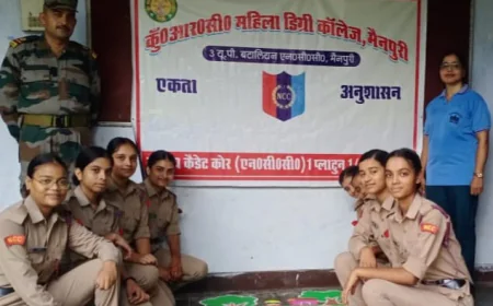 कुंवर आरसी महिला महाविद्यालय में एन.सी.सी कैडेट्स ने चलाया स्वच्छता अभियान