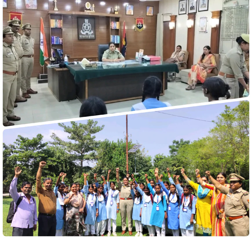 Kasganj news पटियाली की छात्राओं को एस पी कासगंज द्वारा विभिन्न जानकारी देकर किया गया जागरुक ।