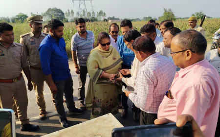 मण्डलायुक्त संगीता सिंह ने 16 किलोमीटर लम्बे जट्टारी-पिसावा मार्ग का निरीक्षण किया