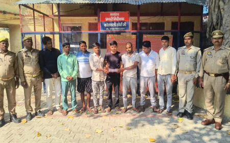 Kasganj news जुआ खेलते हुए 08 अभियुक्तों को सोरों पुलिस ने किया गिरफ्तार