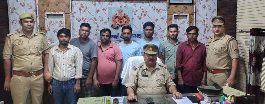 कोतवाली देहात क्षेत्र में जुआ खेलते हुए 7 आरोपी गिरफ्तार, ₹65,200 नगद बरामद