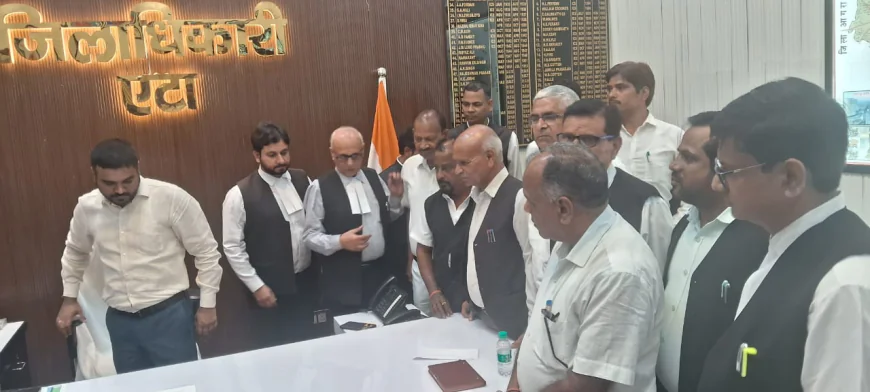 एटा बार एसोसिएशन द्वारा सुप्रीम कोर्ट के मुख्य न्यायाधीश पर जूता फेंकने वाले अधिवक्ता की गिरफ्तारी की मांग