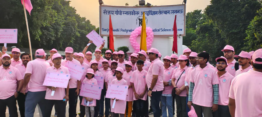 एसजीपीजीआई ने वॉकाथन और पिंक बॉल क्रिकेट लीग के साथ मनाया ब्रेस्ट कैंसर जागरूकता माह