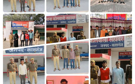 Kasganj news कासगंज पुलिस द्वारा वॉछित/वारण्टी, जिलाबदर अपराधियों के विरुद्ध चलाया गया विशेष अभियान