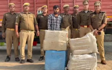 Mainpuri News : पुलिस ने 20 लाख रुपये का अवैध गांजा किया जब्त, एक गिरफ्तार