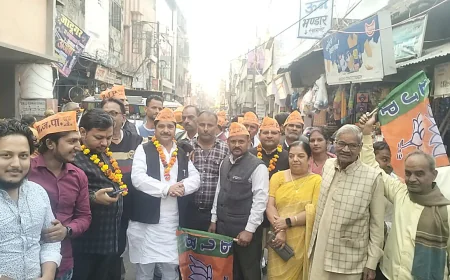 बिहार में एनडीए की प्रचंड बहुमत से भाजपाइयों मे खुशी की लहर किया मिष्ठान वितरण