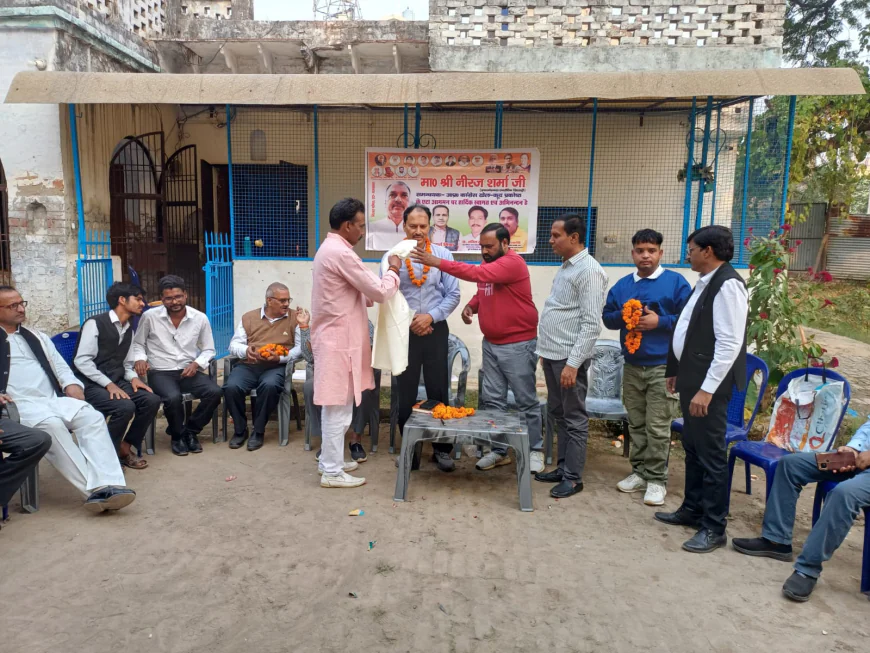 खेल कूद प्रकोष्ठ यूपी कांग्रेस के  नीरज शर्मा का एटा में भव्य स्वागत