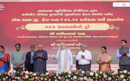 केन्द्रीय गृह एवं सहकारिता मंत्री अमित शाह ने आज अहमदाबाद, गुजरात में उत्तर प्रदेश की राज्यपाल श्रीमती आनंदीबेन पटेल के जीवन पर आधारित पुस्तक "चुनौतियाँ मुझे पसंद हैं" के गुजराती संस्करण का विमोचन किया