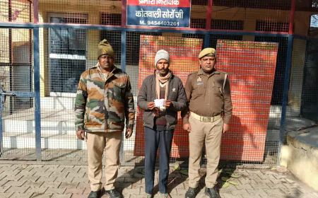 Kasganj news जुआ खेलते हुए 01 अभियुक्त को सोरों पुलिस ने किया गिरफ्तार,03 अभि0गण मौके भागने में हुए सफल