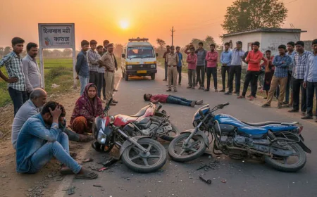 सिवारा खास में दो बाइकों की भीषण भिड़ंत, दो युवक घायल