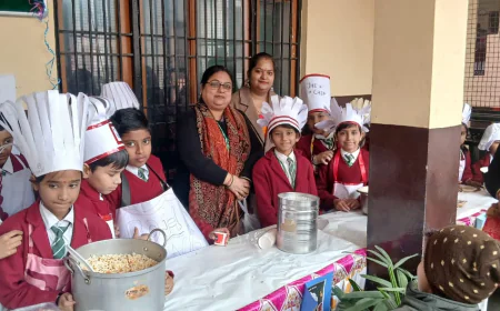 अंकुर पब्लिक स्कूल में एनुअल एजुटेनमंेट, बच्चों ने तैयार किए बिना आग जलाए लजीज व्यंजन