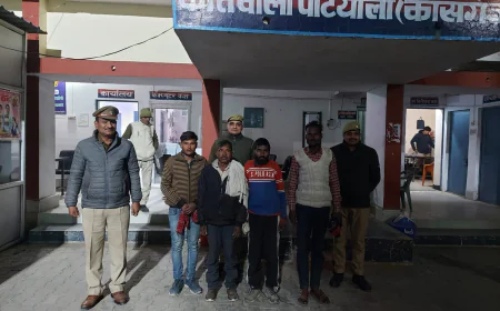 Kasganj news जीत की बाजी लगाकर जुआ खेलते 04 अभि0गण को पटियाली पुलिस ने किया गिरफ्तार