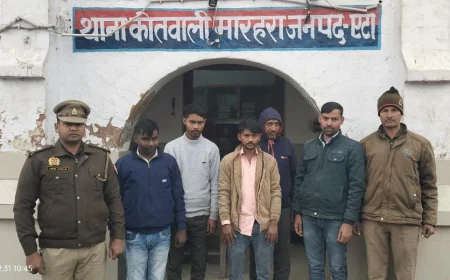 मारहरा पुलिस की कार्रवाई, जुआ खेलते 5 लोग गिरफ्तार