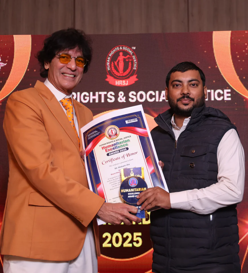 दरभंगा के निशांत झा को ह्यूमनिटेरियन एक्सीलेंस अवॉर्ड