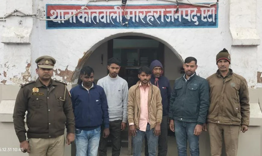 मारहरा पुलिस की कार्रवाई, जुआ खेलते 5 लोग गिरफ्तार