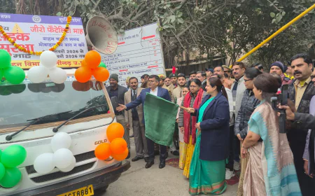 मण्डलायुक्त ने सड़क सुरक्षा की शपथ दिलाकर जागरूकता वाहनों को दिखाई हरी झण्डी