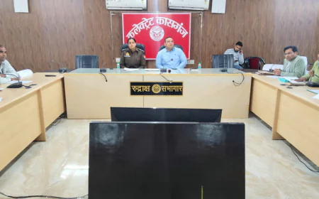 Kasganj news रोड़ पर रोडवेज गाड़ी खड़ी पायी गयी तो कार्यवाही करने के जिलाधिकारी ने सम्बन्धित को दिये निर्देश।