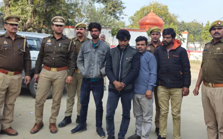 Etah News : चोरी की कई घटनाओं का खुलासा, 4 शातिर गिरफ्तार