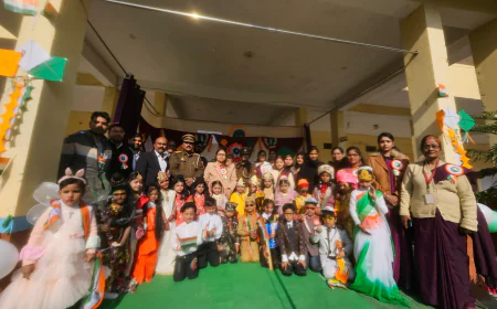 किरन पब्लिक स्कूल में 77वाँ गणतंत्र दिवस बड़े ही हर्षोल्लास और देशभक्ति के वातावरण में मनाया गया