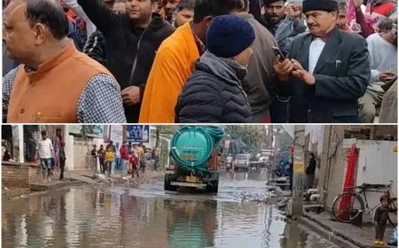 बारिश का घरों में घुसा नाले का गंदा पानी आक्रोशित लोगों ने 30 मिनट  ठप किया फर्रुखाबाद–फतेहगढ़ मार्ग