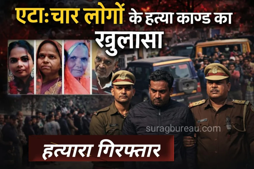 Etah News : एक ही घर में पिता ने उजाड़ दिया पूरा परिवार, प्रेम-विवाह और पैसों के विवाद ने ली चार जानें