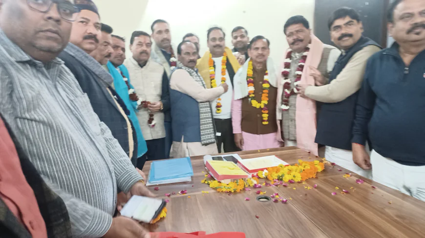 भूमि विकास बैंक के पाँचों अध्यक्ष निर्विरोध निर्वाचित, भाजपा कार्यालय पर हुआ स्वागत