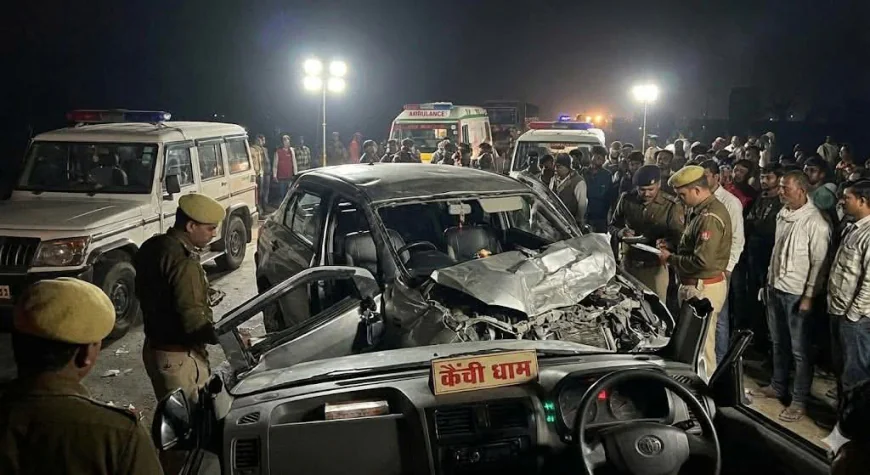 कैंची धाम से लौट रहे ग्वालियर के परिवार की कार को अज्ञात वाहन ने मारी टक्कर, 2 की मौत