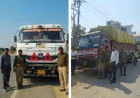 ओवरलोड माल ढोने के अभियोग में 2 ट्रक सीज