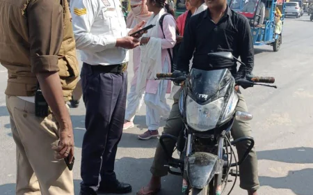 यातायात जागरूकता अभियान के तहत 182 वाहनों का चालान, 2.08 लाख रुपये का सम्मन शुल्क वसूला