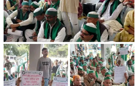 लिंक एक्सप्रेसवे और कृषि समझौते के विरोध में भाकियू (टिकैत) का कलेक्ट्रेट पर हल्ला बोल