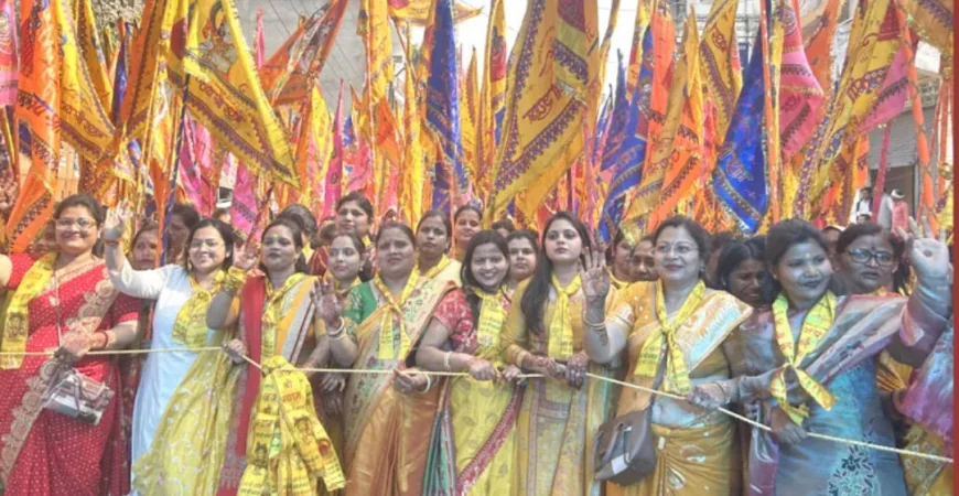 शिकोहाबाद में भव्य निशान यात्रा निकली, श्रद्धालुओं में उमड़ा आस्था का सैलाब