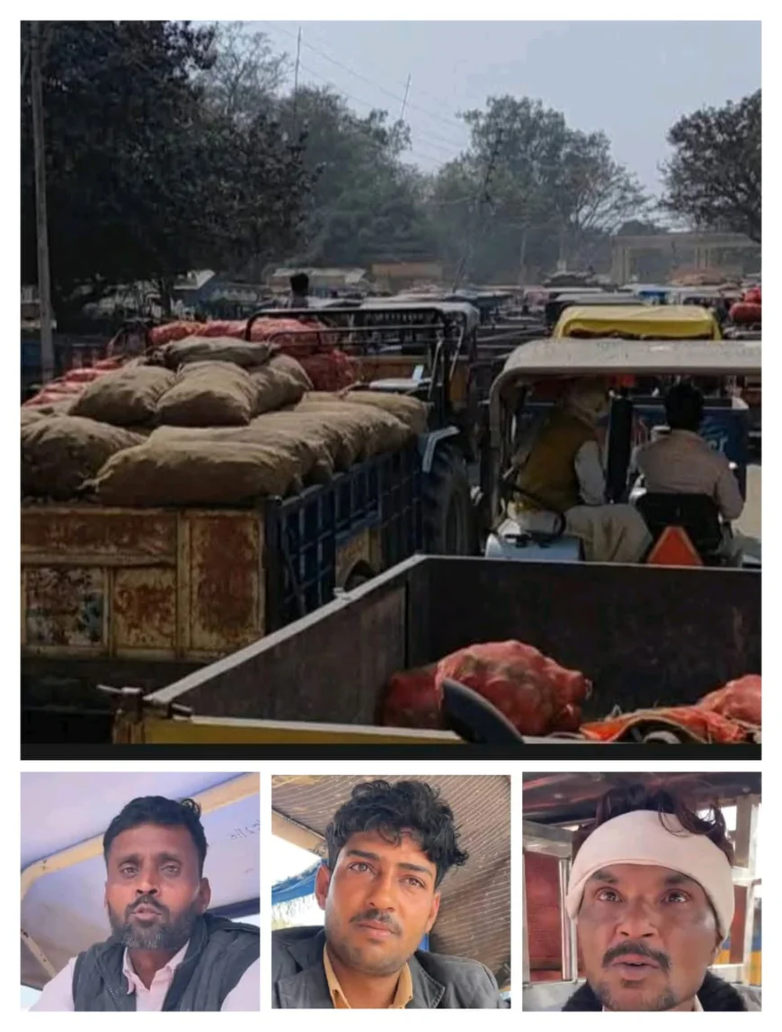 Farrukhabad News : सातनपुर मंडी में आलू की बंपर आवक से महाजाम, घंटों फंसे किसान