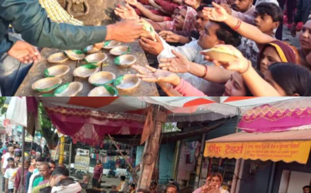 नवरात्र के नवम दिन शहरभर में कन्या भोज व भंडारों का आयोजन