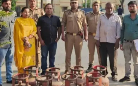 अवैध गैस सिलेंडरों के खिलाफ बड़ी कार्रवाई: 8 सिलेंडर जब्त, एक गिरफ्तार