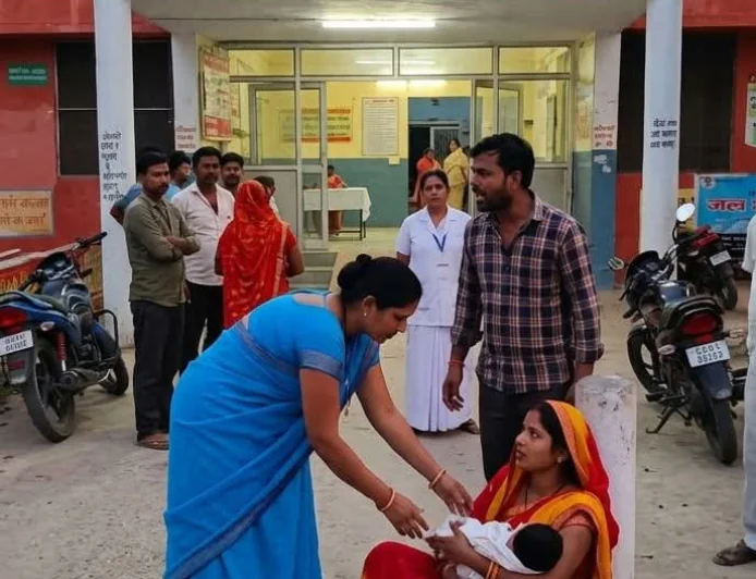 फर्रुखाबाद में स्वास्थ्य व्यवस्था की खुली पोल: सीएचसी गेट पर महिला ने दिया बच्चे को जन्म