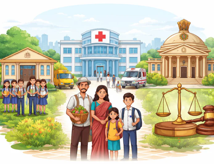 मुफ्त शिक्षा, स्वास्थ्य और न्याय—हक़ या केवल सपना?