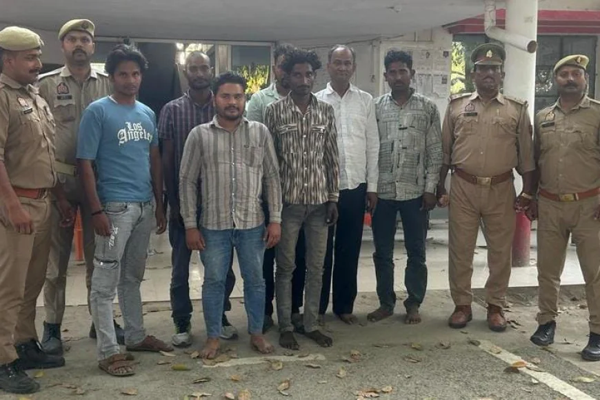 Etah News ; जुआ खेलते 7 लोग गिरफ्तार, नकदी व ताश के पत्ते बरामद