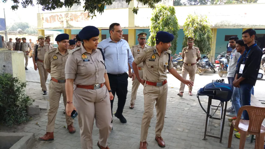 Kasganj news :- DIG, DM व SP ने एसआई भर्ती परीक्षा के विभिन्न परीक्षा केन्द्रों का निरीक्षण कर परीक्षा की व्यवस्थाओं का लिया जायजा