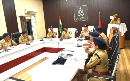 एटा पुलिस की अपराध समीक्षा बैठक, कानून-व्यवस्था मजबूत करने पर जोर