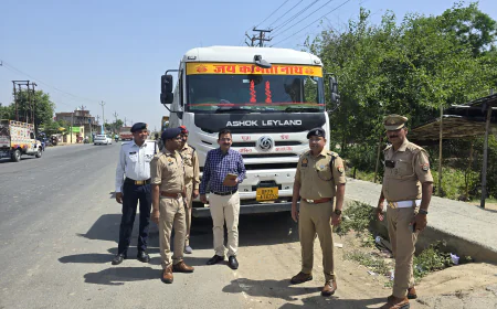 ओवरलोड वाहनों पर बड़ी कार्रवाई: 3 ट्रक सीज, 1.01 लाख रुपये का जुर्माना