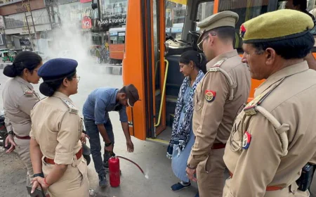 बसों में आग की घटनाओं को रोकने के लिए यातायात पुलिस का विशेष अभियान