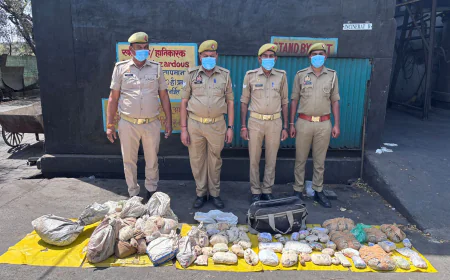 Kasganj news ऑपरेशन दहन के तहत कासगंज पुलिस द्वारा करीब 1.55 करोड़ रूपये के मादक पदार्थों का किया विनष्टीकरण