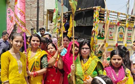 Kasganj news अमांपुर में धूमधाम से निकाली बाबा खाटू श्याम की यात्रा