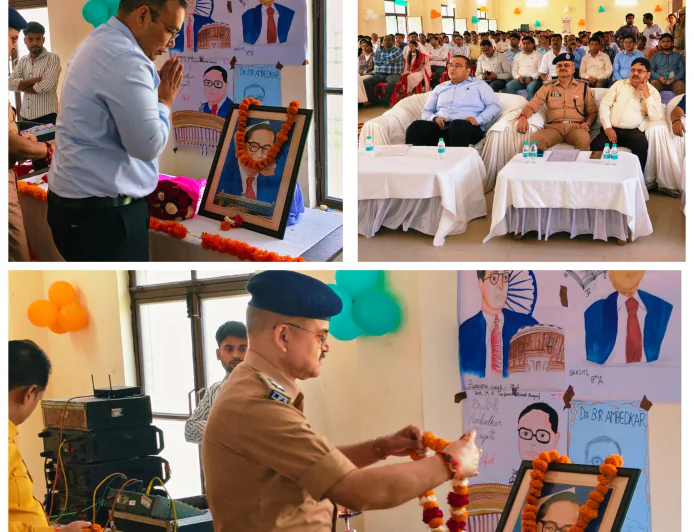 Kasganj news डीएम व एसपी ने बाबा साहब के चित्र पर माल्यार्पण कर उन्हें भावभीनी श्रद्धांजलि अर्पित की।